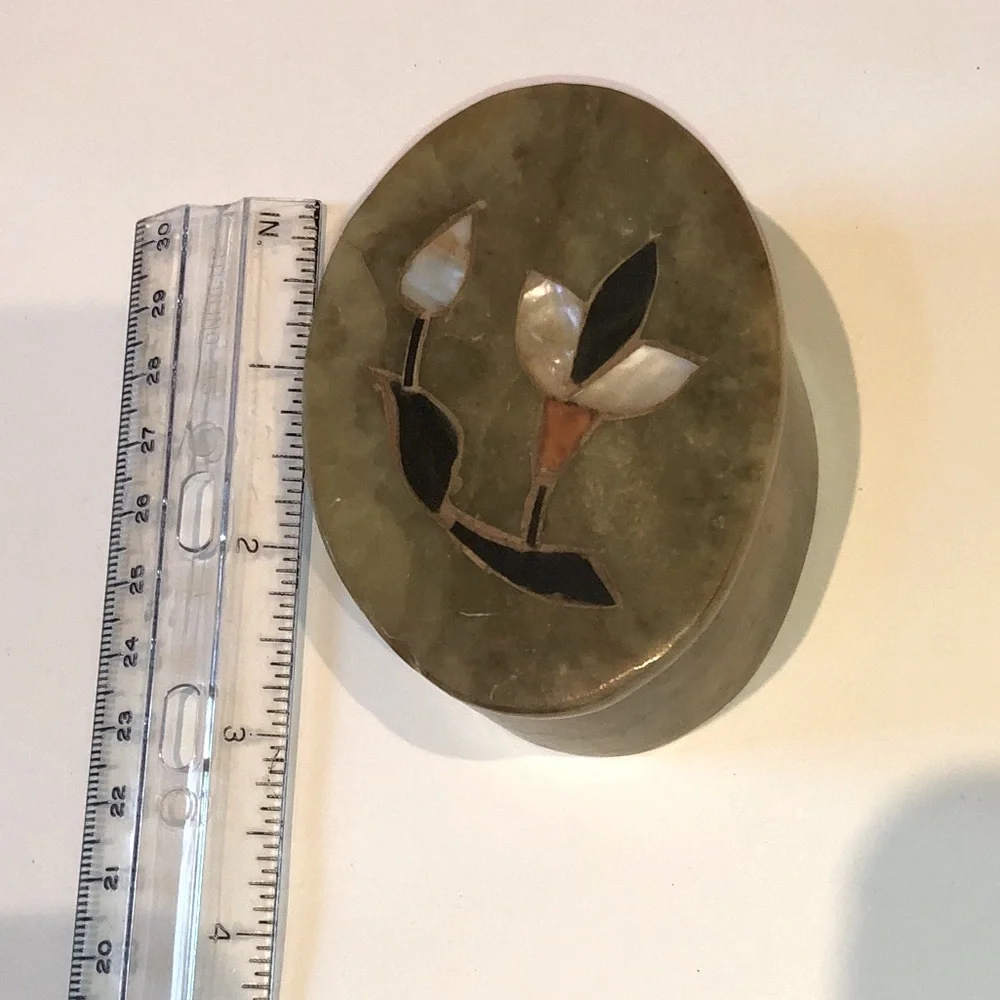 Green Marble MOP Onyx Floral Trinket Box India